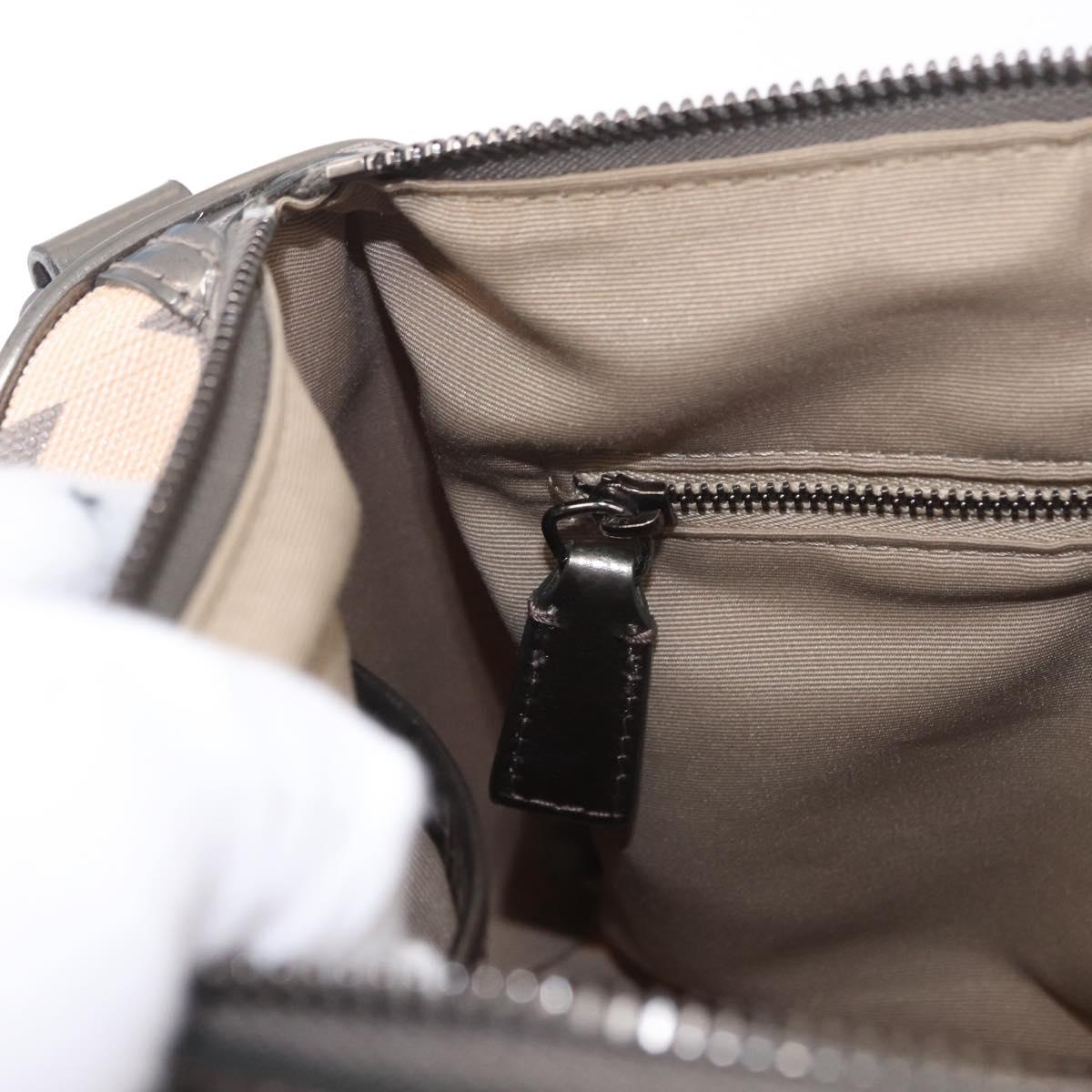 BURBERRY Nova Check Hand Bag PVC 2way Beige Auth gh2159A