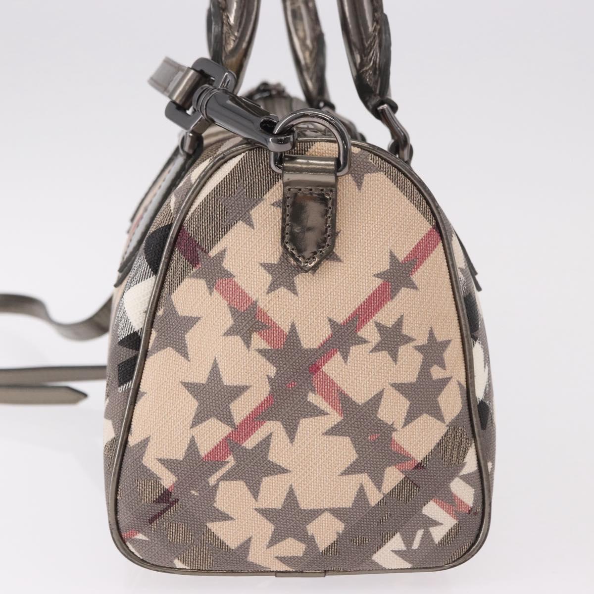 BURBERRY Nova Check Hand Bag PVC 2way Beige Auth gh2159A