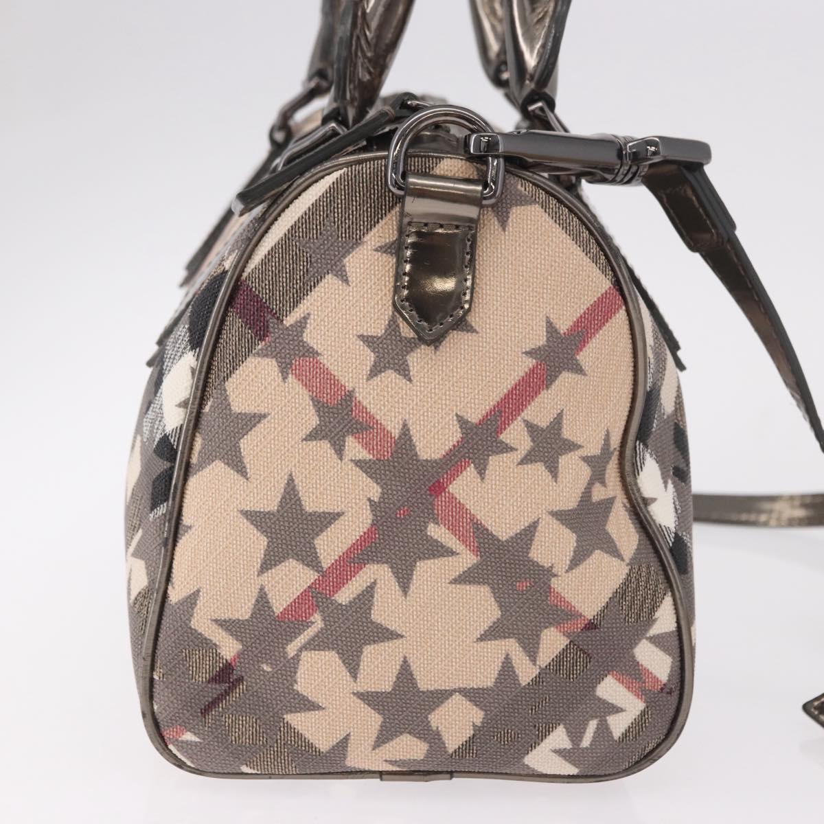 BURBERRY Nova Check Hand Bag PVC 2way Beige Auth gh2159A