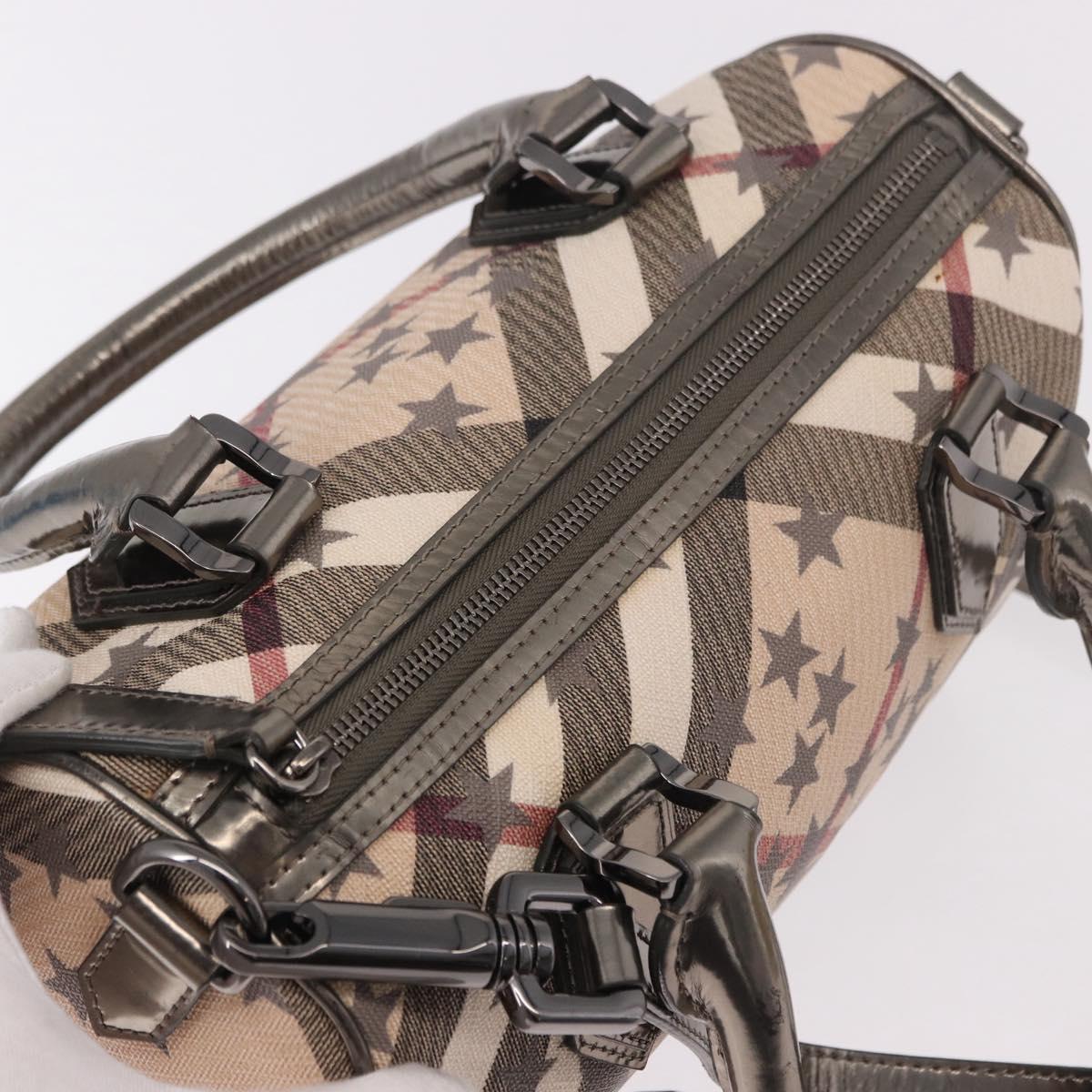 BURBERRY Nova Check Hand Bag PVC 2way Beige Auth gh2159A