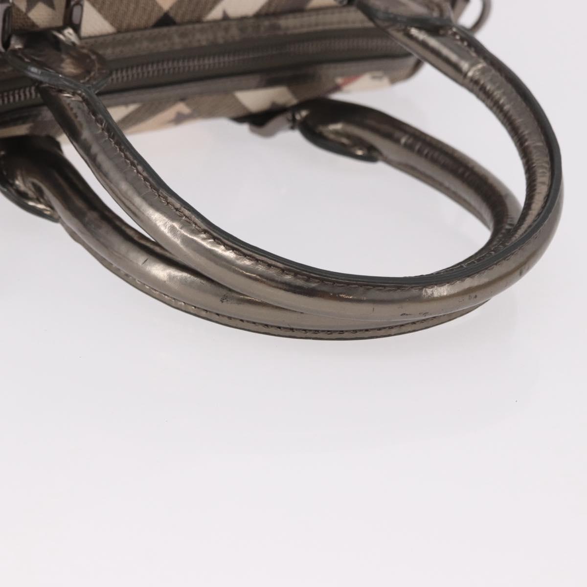 BURBERRY Nova Check Hand Bag PVC 2way Beige Auth gh2159A