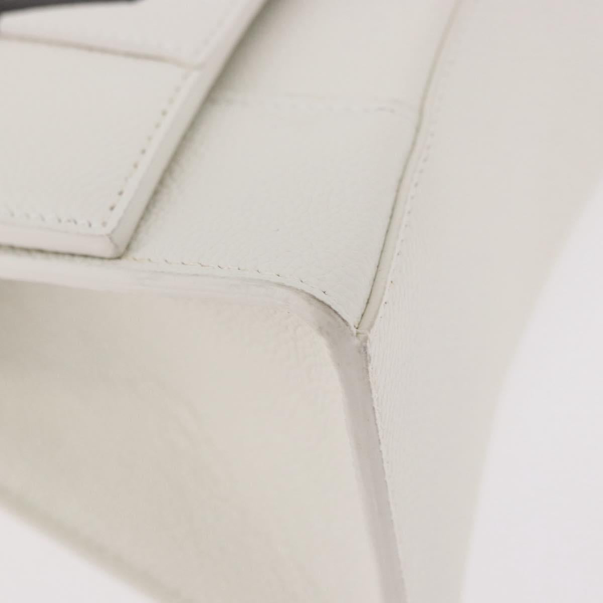 BALENCIAGA Hand Bag Leather White Silver 593546 Auth gh2160A