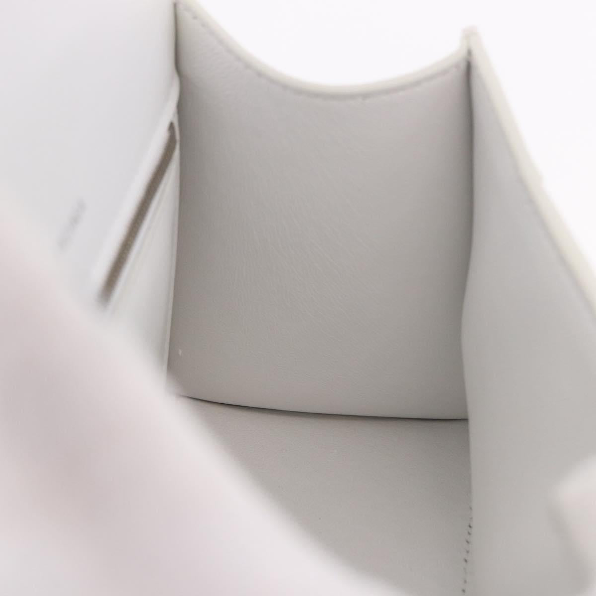 BALENCIAGA Hand Bag Leather White Silver 593546 Auth gh2160A