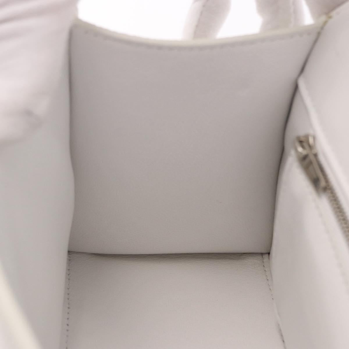 BALENCIAGA Hand Bag Leather White Silver 593546 Auth gh2160A