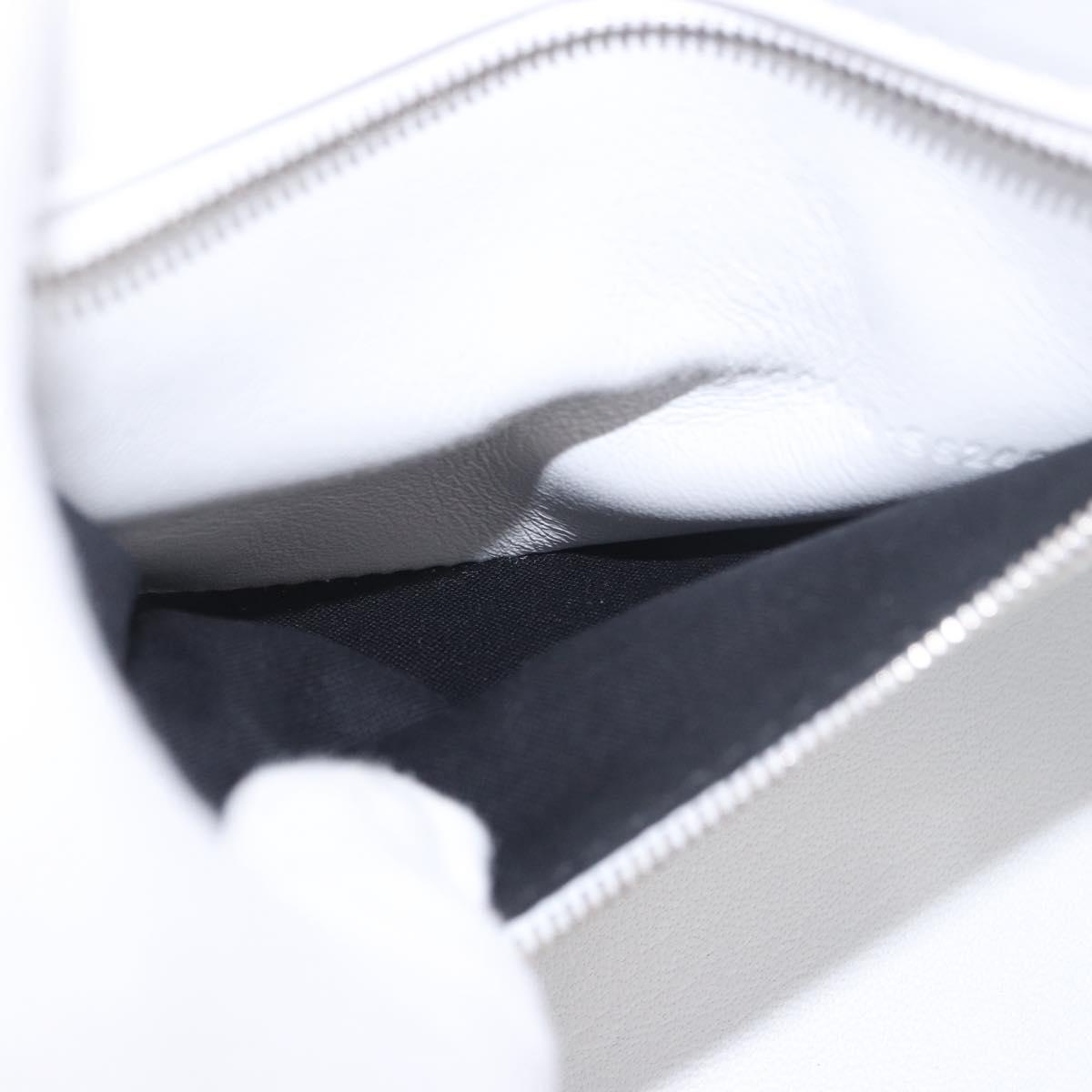 BALENCIAGA Hand Bag Leather White Silver 593546 Auth gh2160A