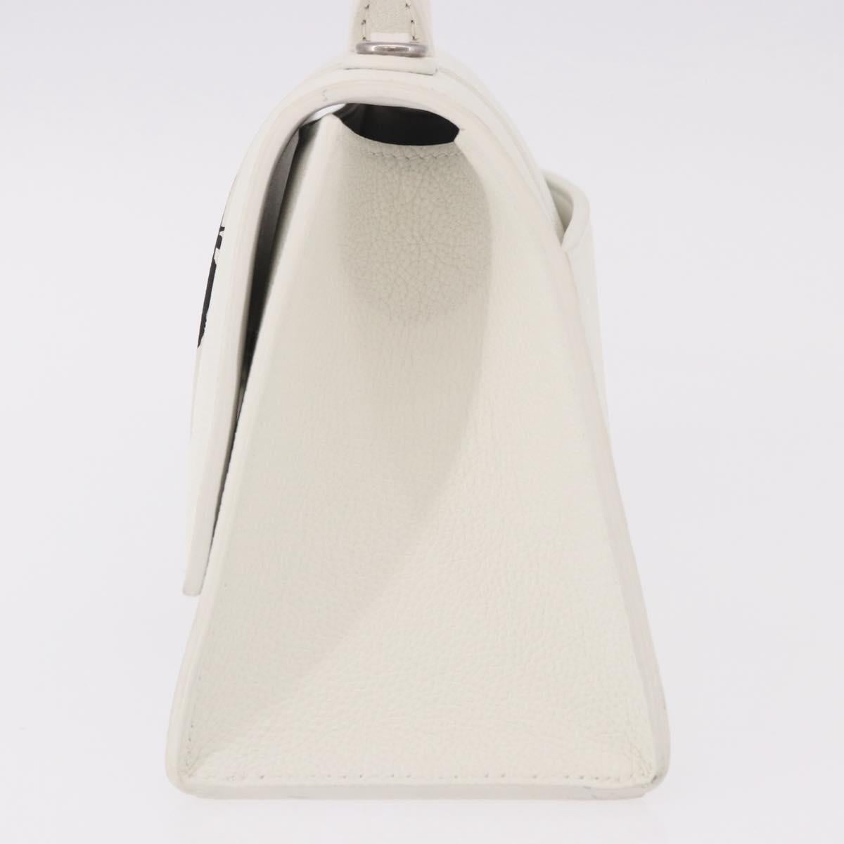 BALENCIAGA Hand Bag Leather White Silver 593546 Auth gh2160A