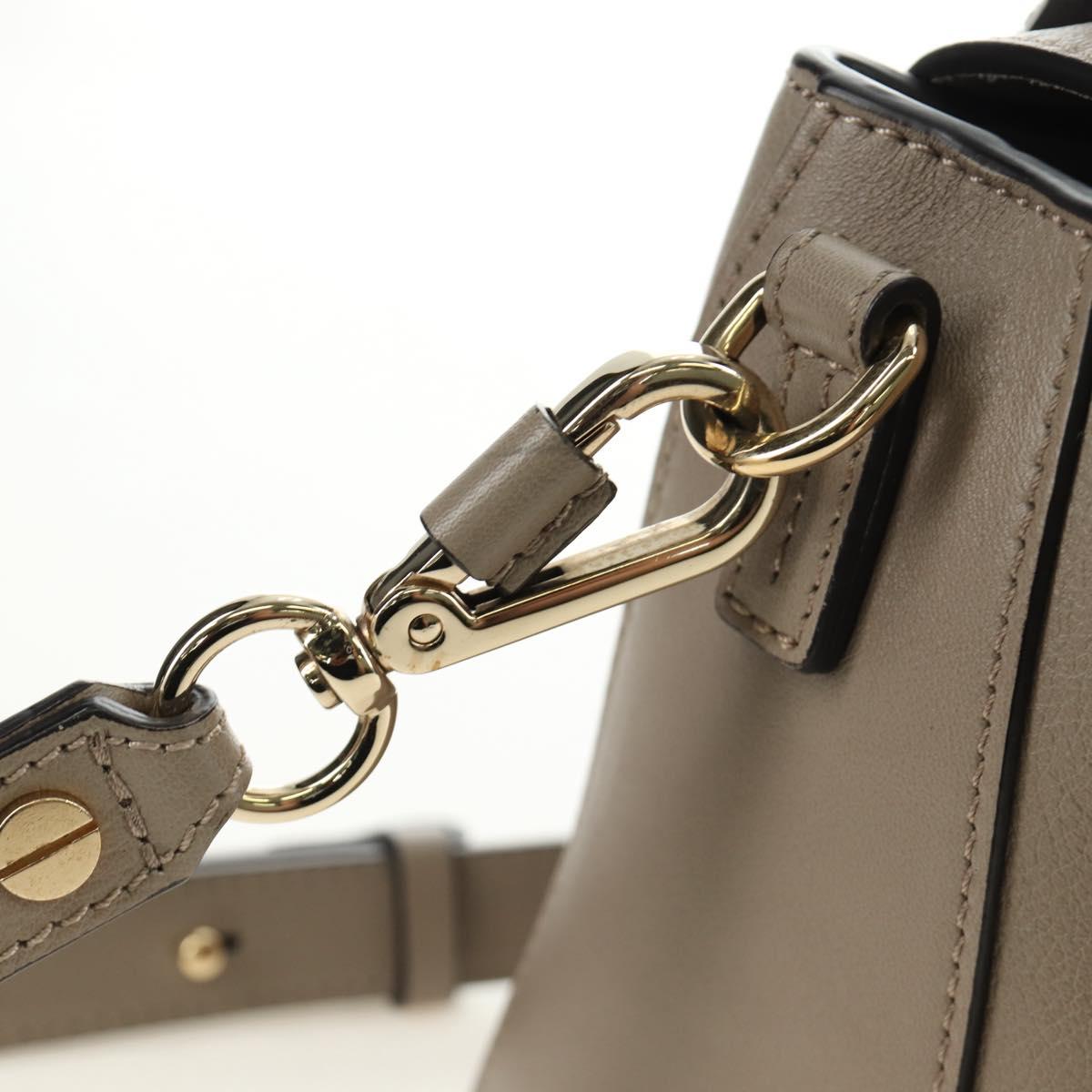 Chloe Faye Day Small Hand Bag Leather 2way Beige Gold Silver Auth gh2163V