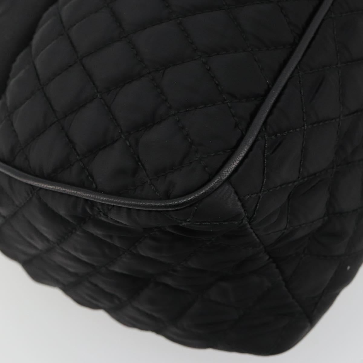 Salvatore Ferragamo Hand Bag Nylon Black Silver Auth gh2165A