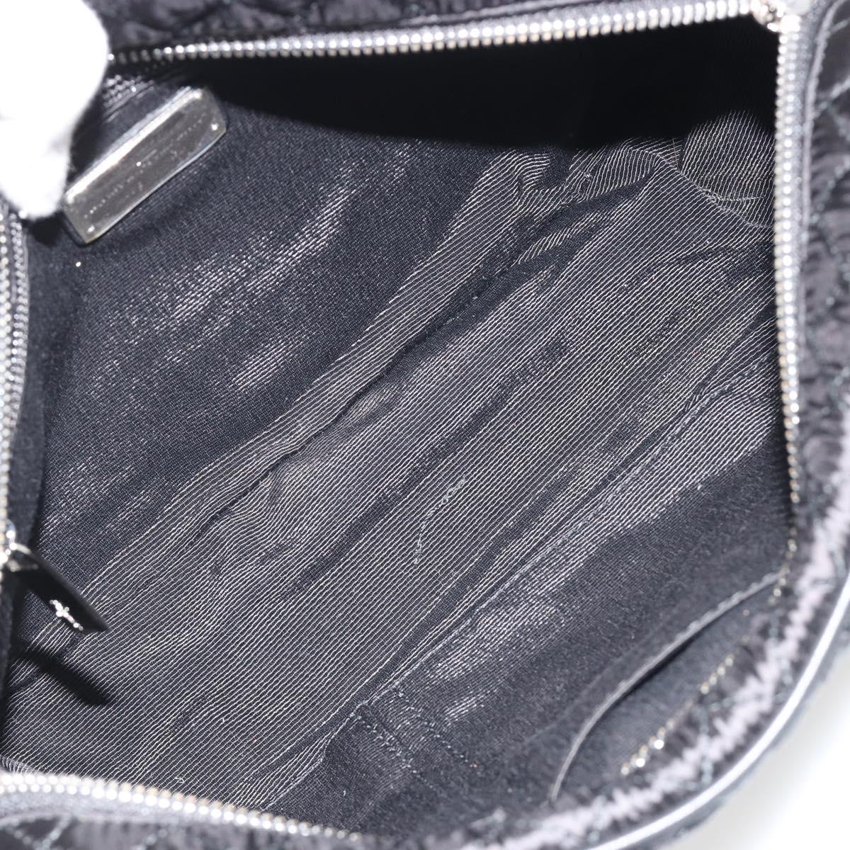 Salvatore Ferragamo Hand Bag Nylon Black Silver Auth gh2165A
