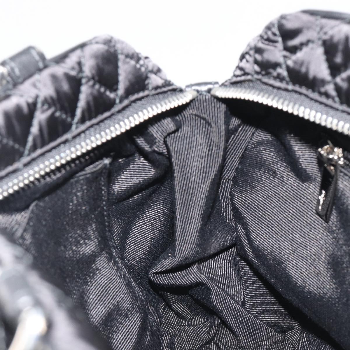 Salvatore Ferragamo Hand Bag Nylon Black Silver Auth gh2165A