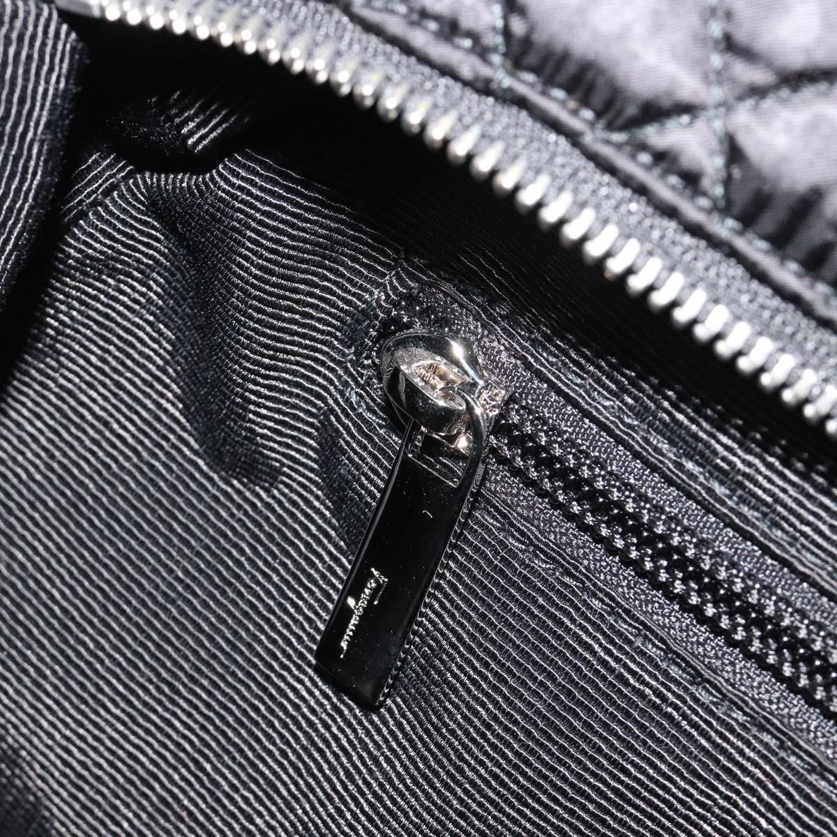 Salvatore Ferragamo Hand Bag Nylon Black Silver Auth gh2165A