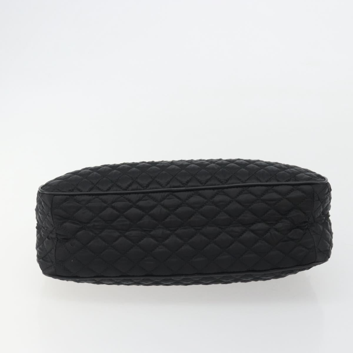 Salvatore Ferragamo Hand Bag Nylon Black Silver Auth gh2165A
