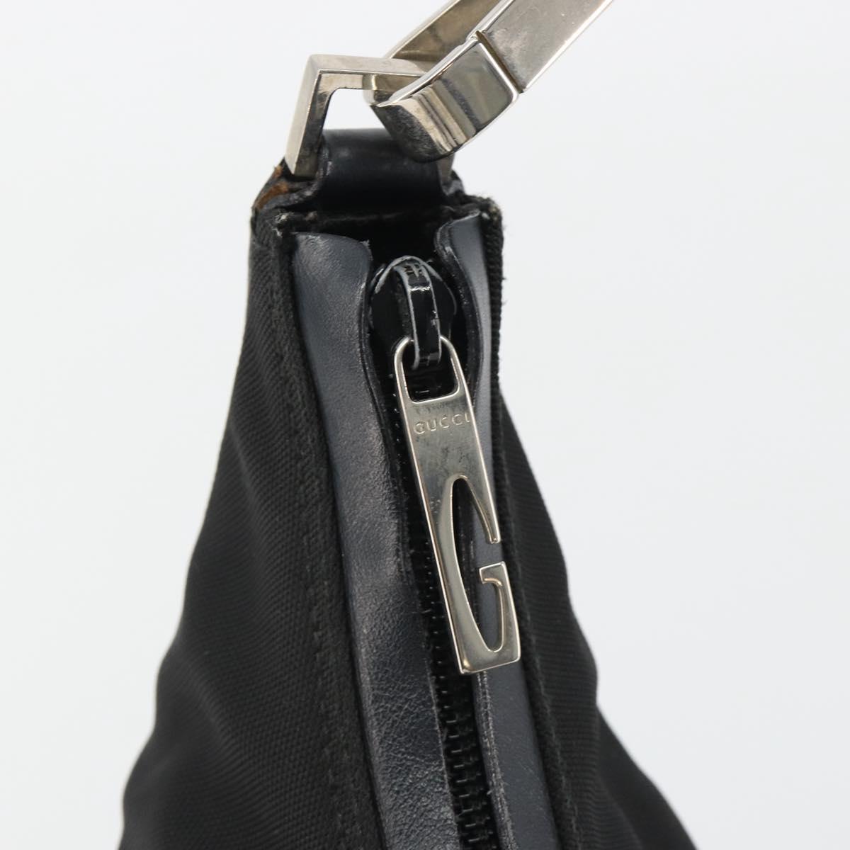 GUCCI Shoulder Bag Canvas Black Silver 000 0602 Auth gh2166