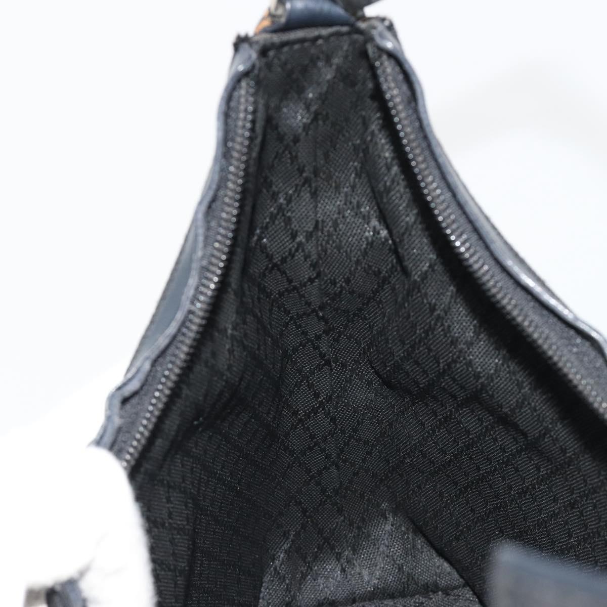 GUCCI Shoulder Bag Canvas Black Silver 000 0602 Auth gh2166