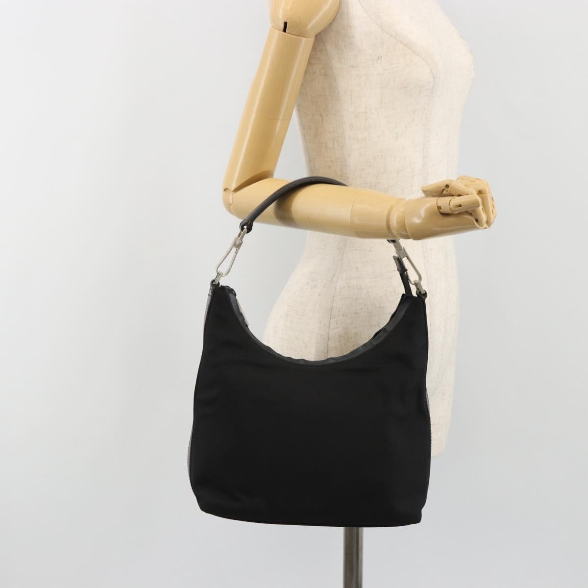 GUCCI Shoulder Bag Canvas Black Silver 000 0602 Auth gh2166