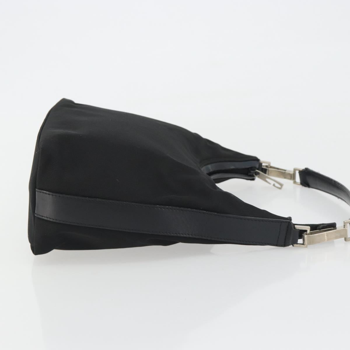 GUCCI Shoulder Bag Canvas Black Silver 000 0602 Auth gh2166