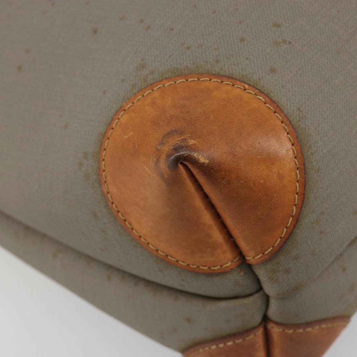 Christian Dior Tote Bag PVC Canvas Gray Gold Auth gh2170
