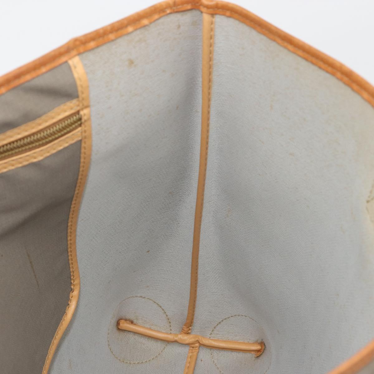 Christian Dior Tote Bag PVC Canvas Gray Gold Auth gh2170