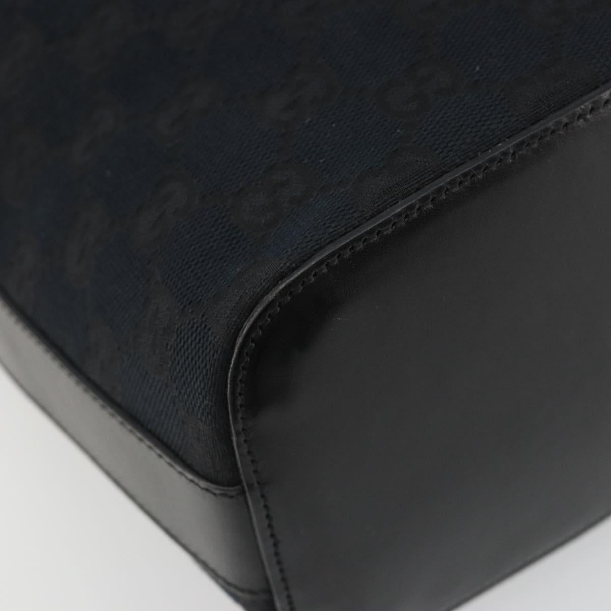 GUCCI GG Canvas Shoulder Bag Black Silver 001 3814 3754 Auth gh2173