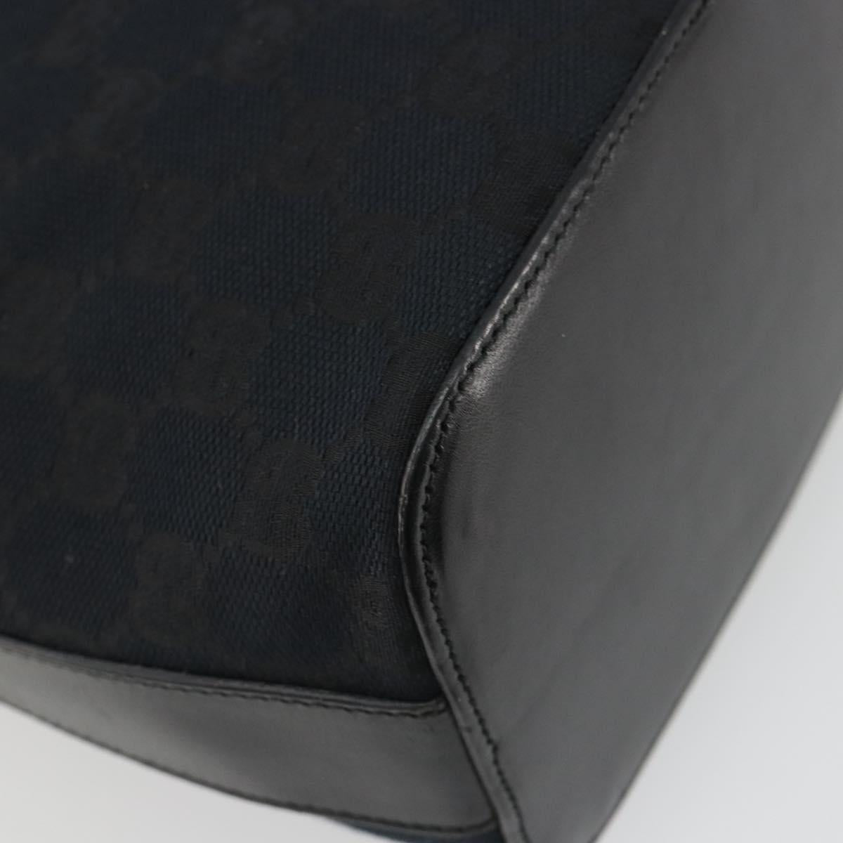 GUCCI GG Canvas Shoulder Bag Black Silver 001 3814 3754 Auth gh2173
