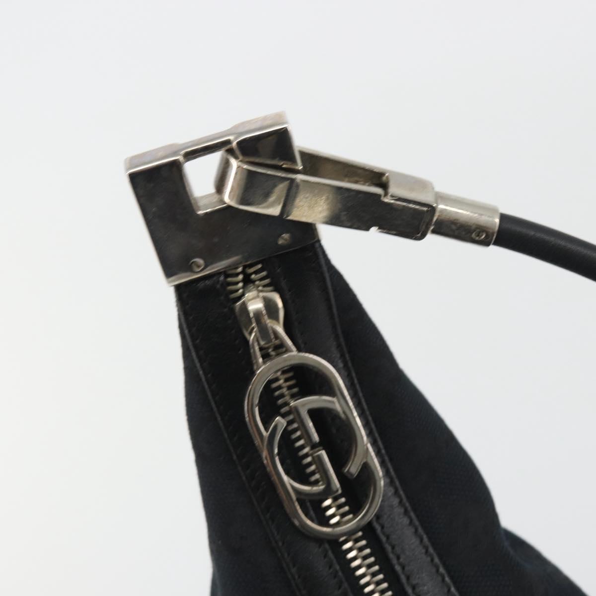 GUCCI GG Canvas Shoulder Bag Black Silver 001 3814 3754 Auth gh2173