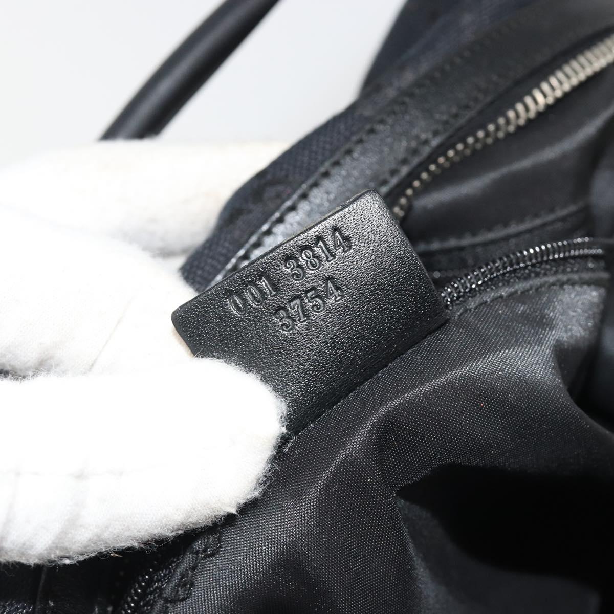 GUCCI GG Canvas Shoulder Bag Black Silver 001 3814 3754 Auth gh2173