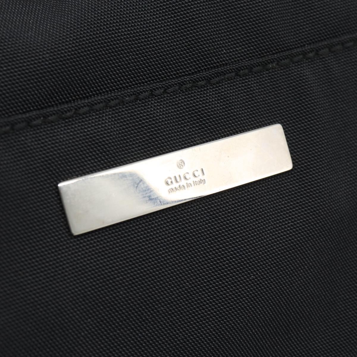 GUCCI Boston Bag Canvas Black Silver Auth gh2175