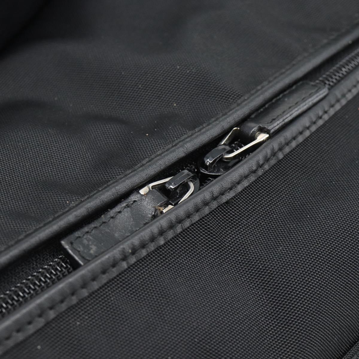 GUCCI Boston Bag Canvas Black Silver Auth gh2175