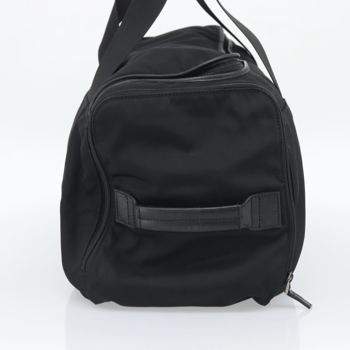 GUCCI Boston Bag Canvas Black Silver Auth gh2175