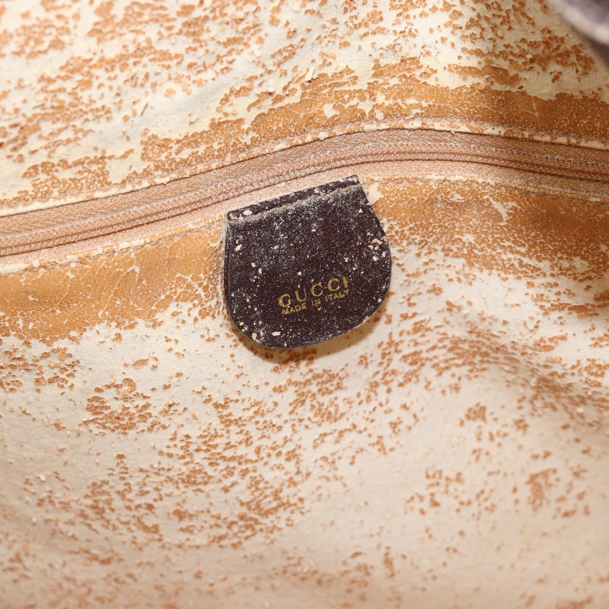 GUCCI Bamboo Shoulder Bag Leather 2way Brown Gold 001 1577 2615 Auth gh2176