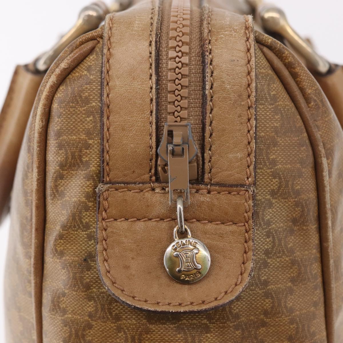 CELINE Macadam Canvas Hand Bag PVC Beige Gold Auth gh2177