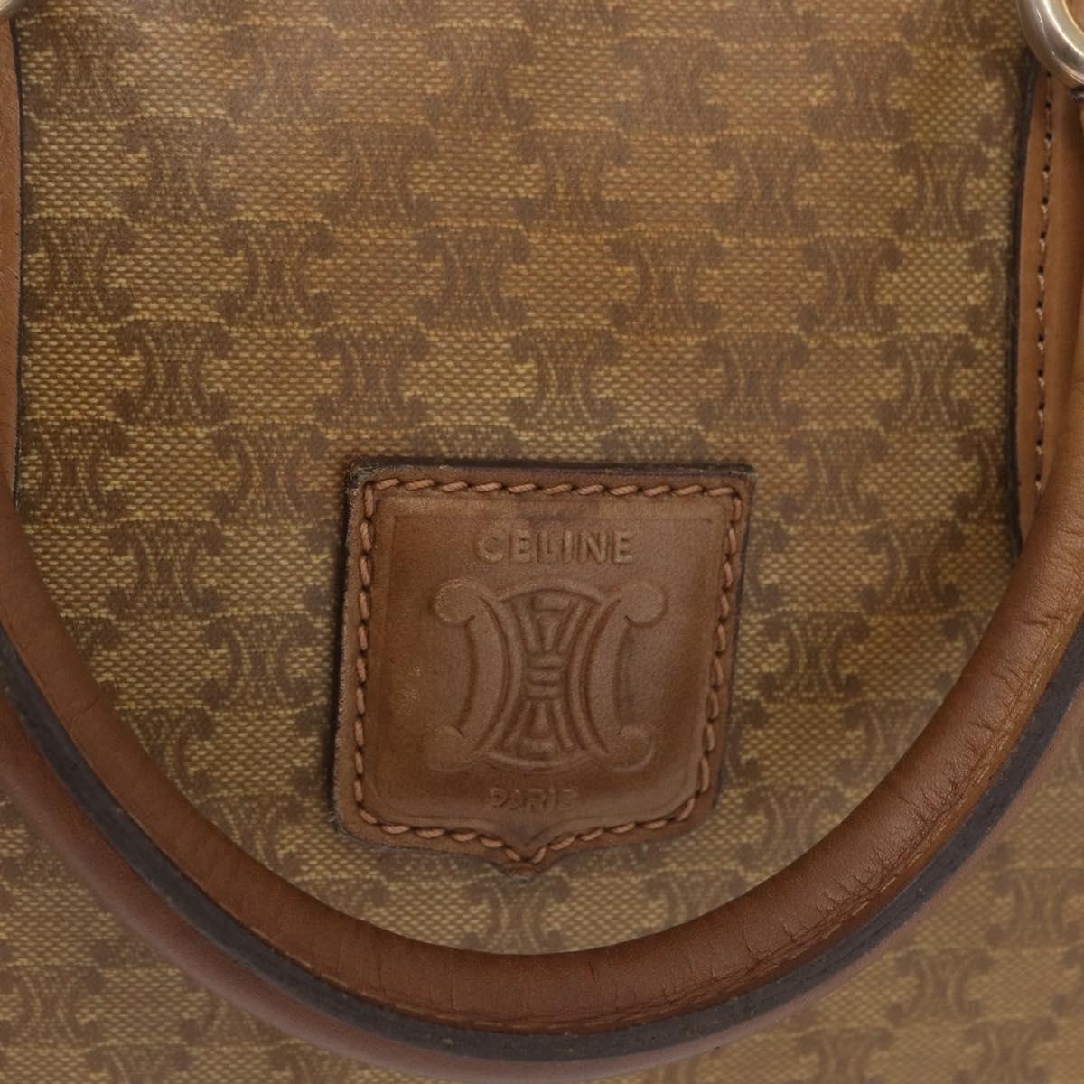 CELINE Macadam Canvas Hand Bag PVC Beige Gold Auth gh2177
