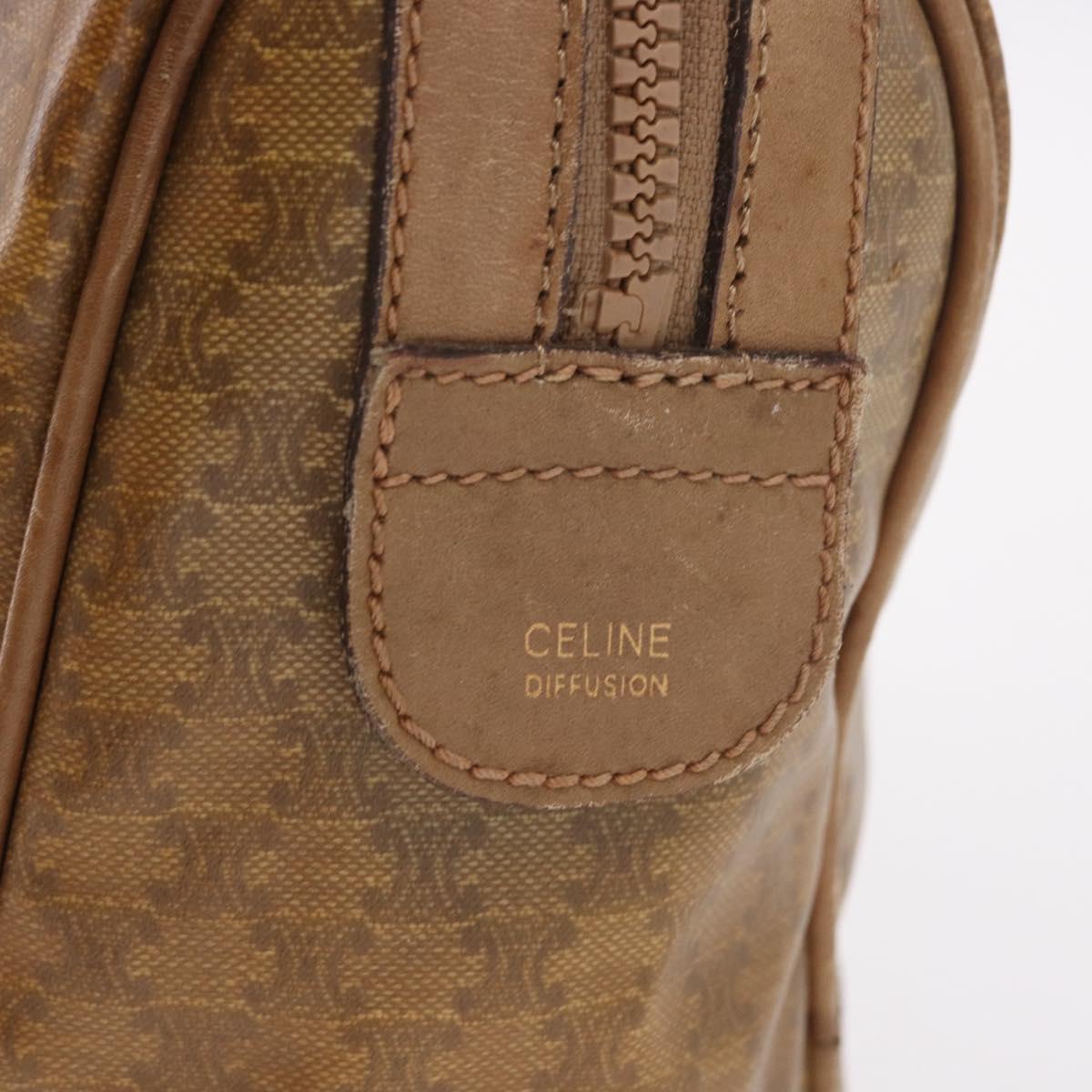 CELINE Macadam Canvas Hand Bag PVC Beige Gold Auth gh2177