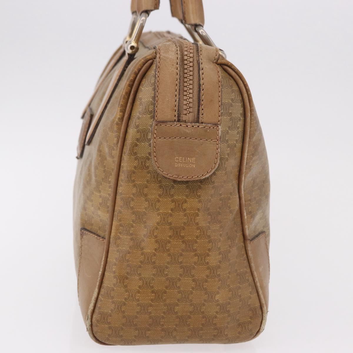 CELINE Macadam Canvas Hand Bag PVC Beige Gold Auth gh2177