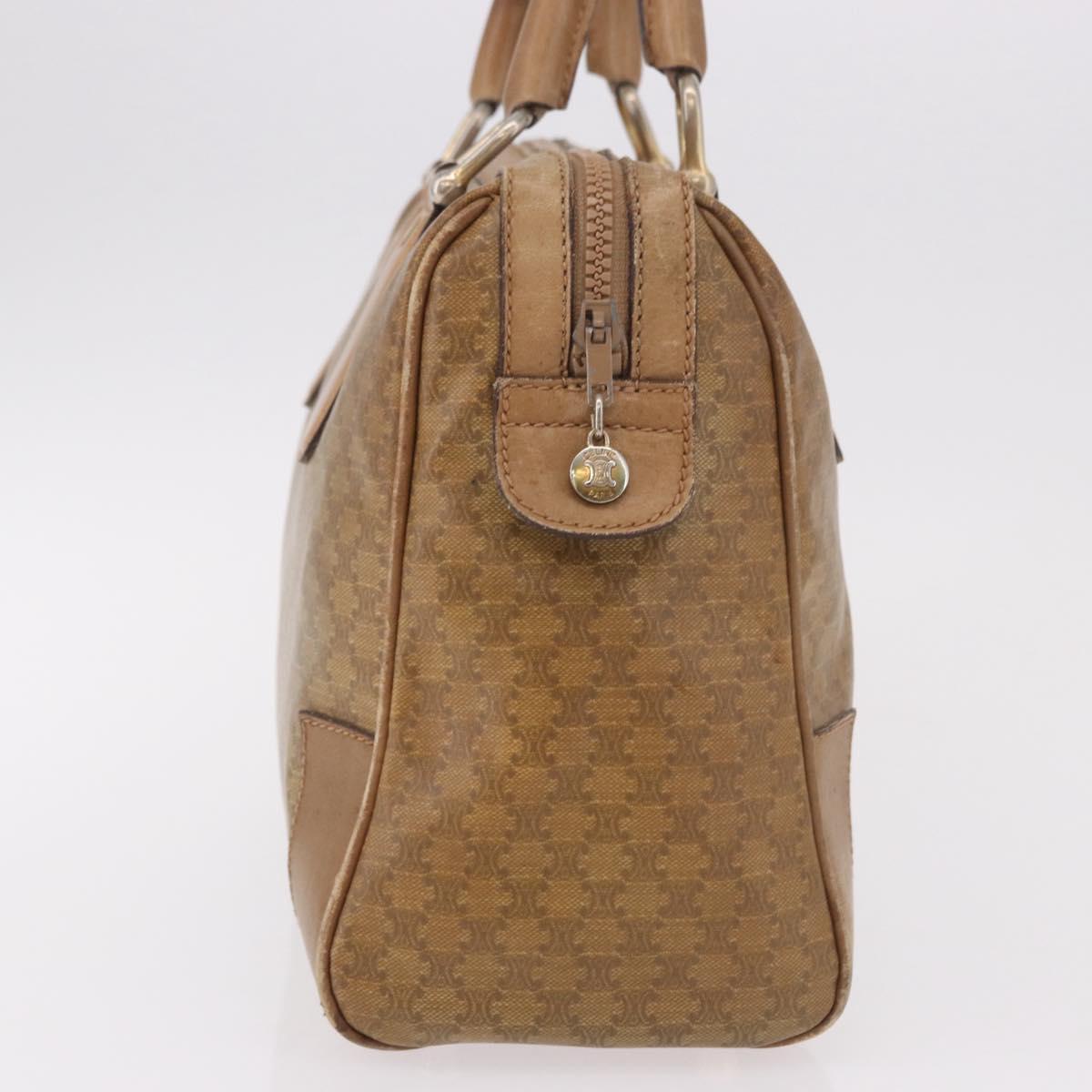 CELINE Macadam Canvas Hand Bag PVC Beige Gold Auth gh2177