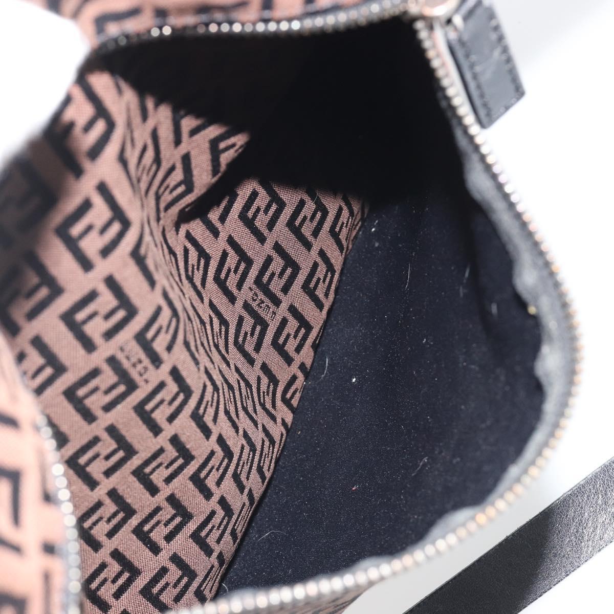 FENDI Zucchino Canvas Shoulder Bag Brown Auth gh2178