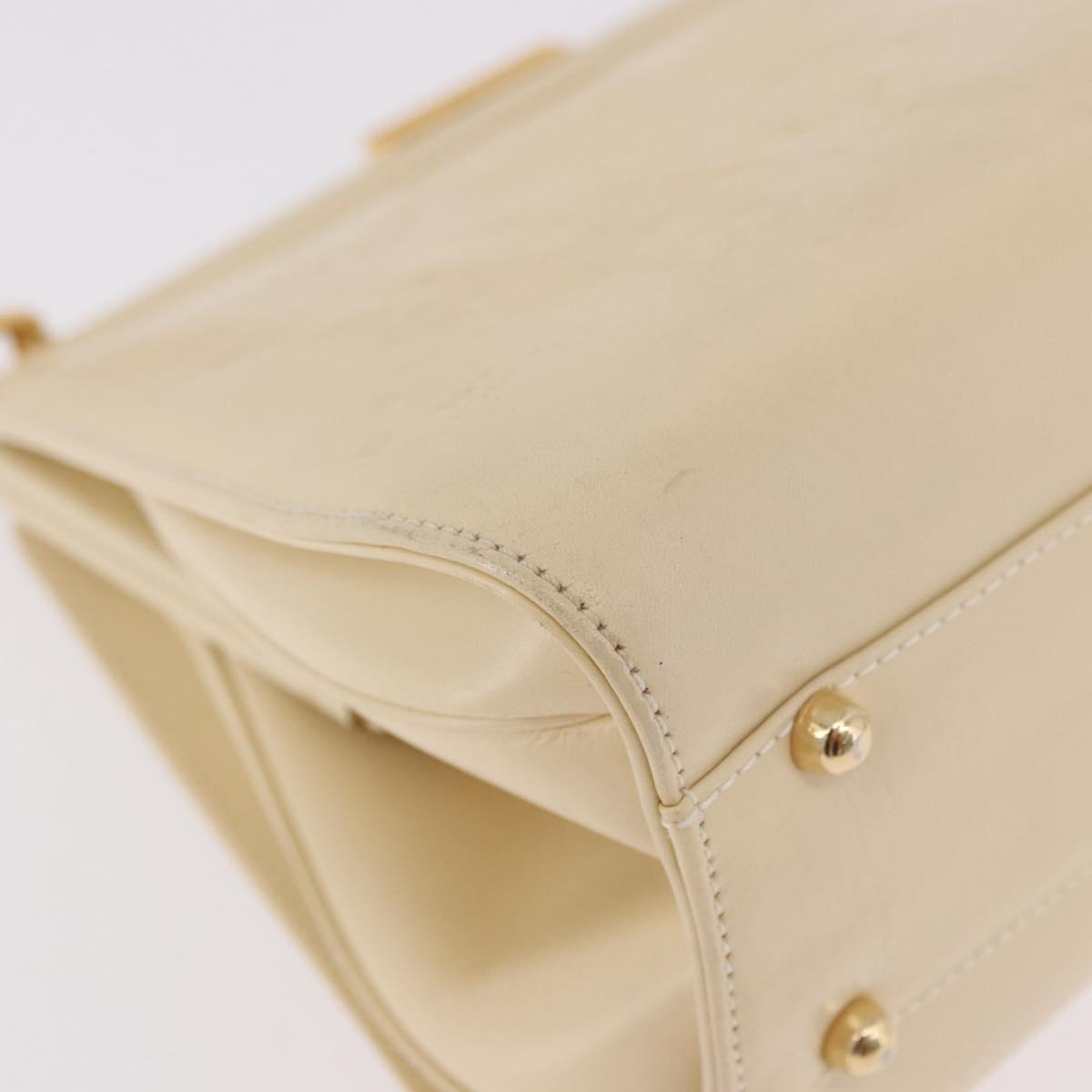 GUCCI Hand Bag Patent leather Ivory Gold 000 781 0301 Auth gh2180