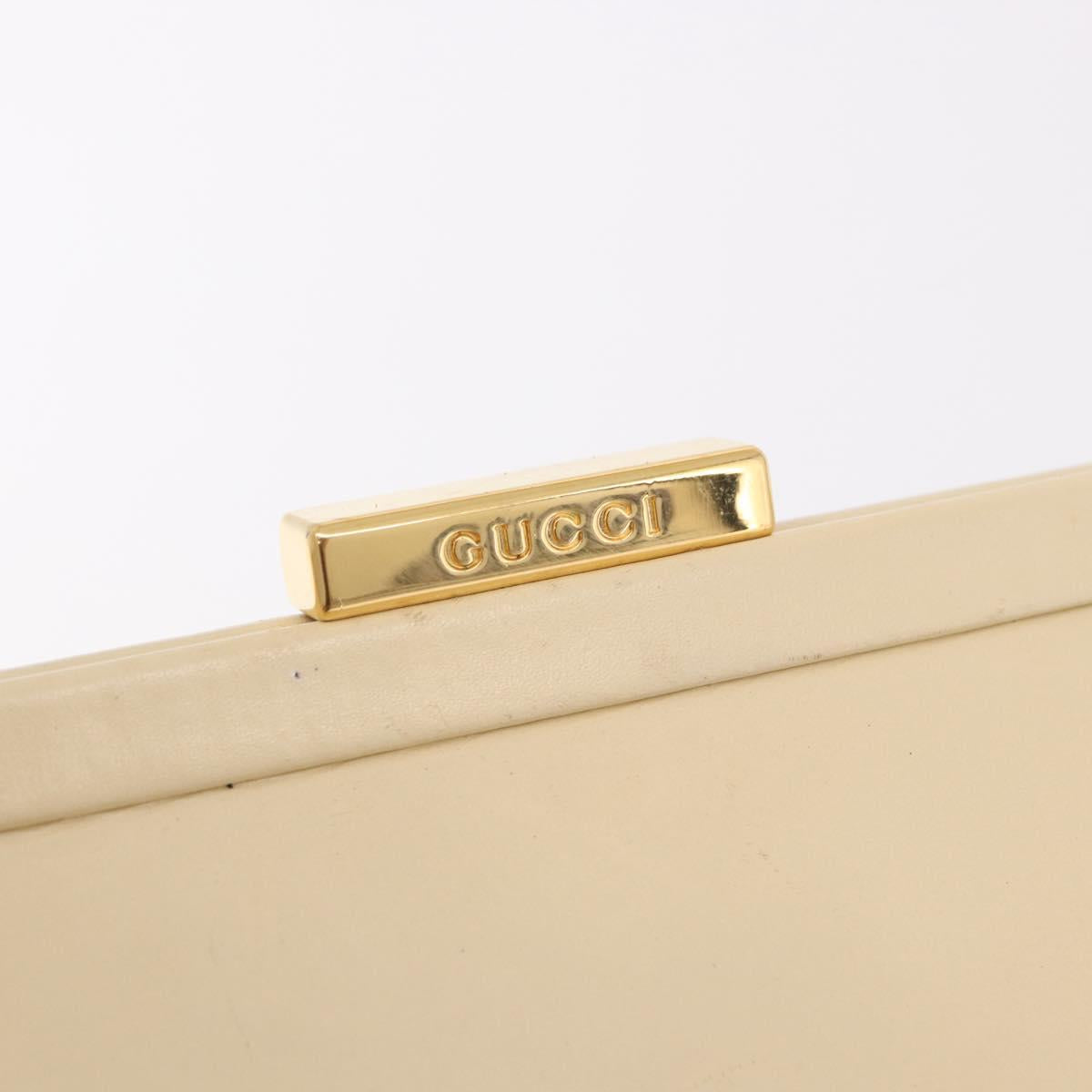 GUCCI Hand Bag Patent leather Ivory Gold 000 781 0301 Auth gh2180