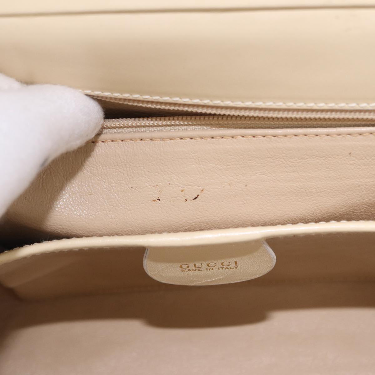 GUCCI Hand Bag Patent leather Ivory Gold 000 781 0301 Auth gh2180
