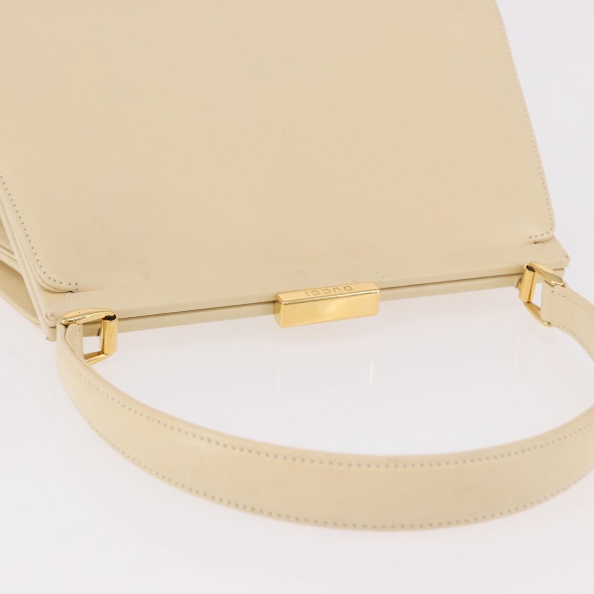 GUCCI Hand Bag Patent leather Ivory Gold 000 781 0301 Auth gh2180