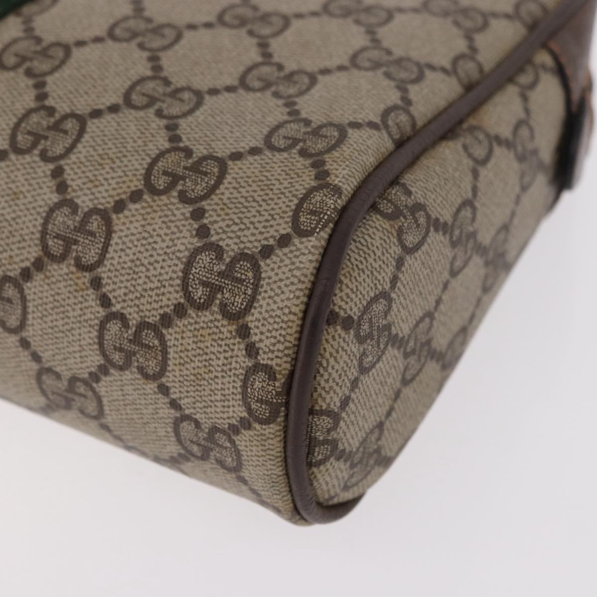 GUCCI GG Supreme Web Sherry Line Clutch Bag PVC Beige Red 89 01 012 Auth gh2182