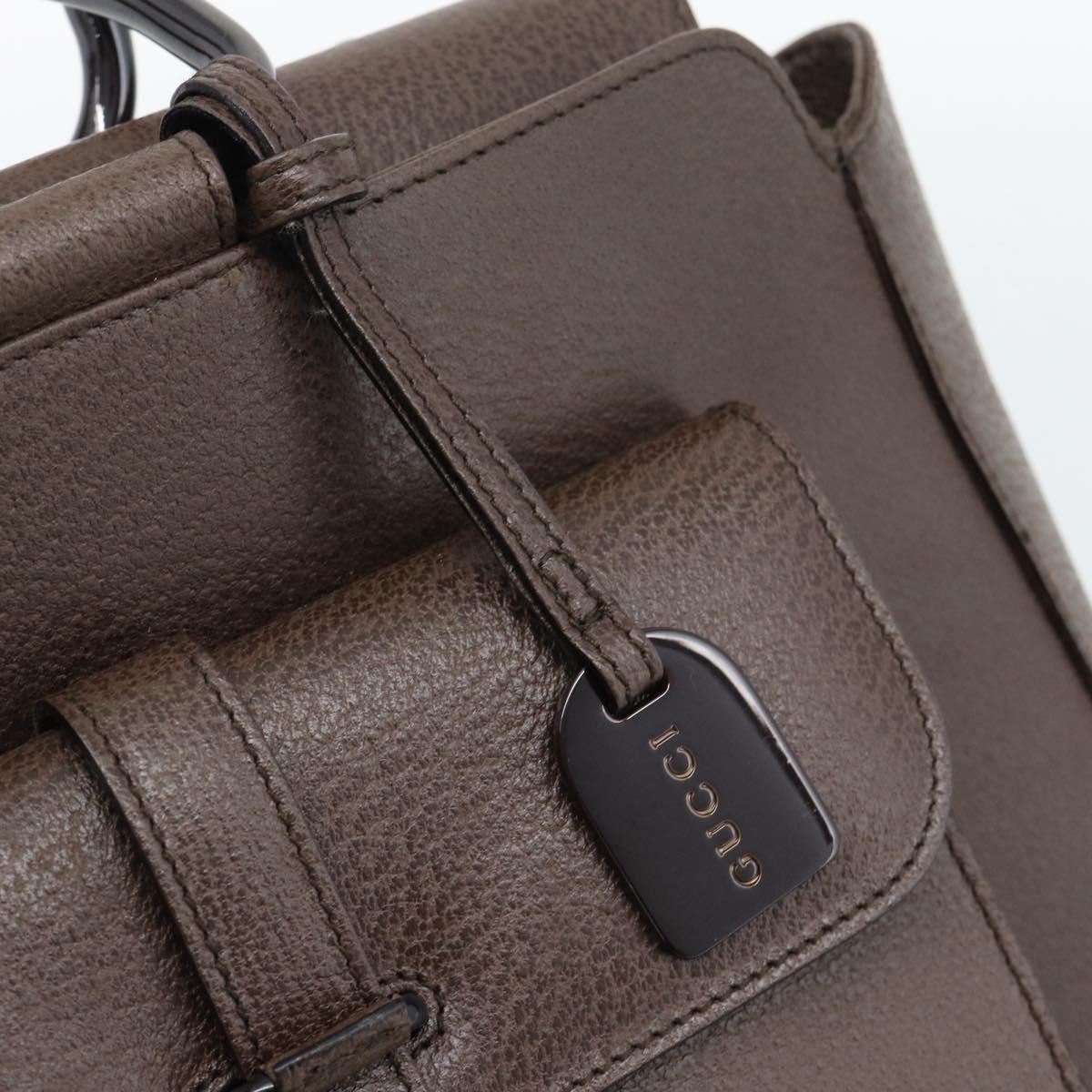 GUCCI Hand Bag Leather Brown 000 2058 0307 Auth gh2184