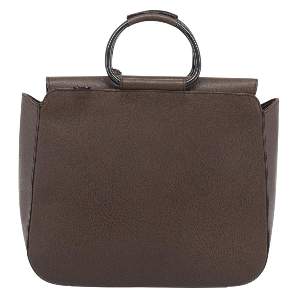 GUCCI Hand Bag Leather Brown 000 2058 0307 Auth gh2184