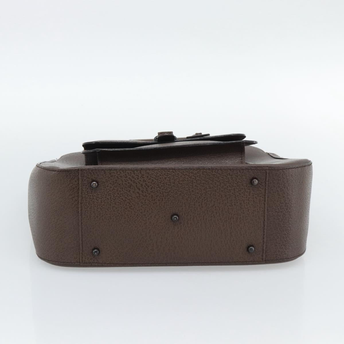 GUCCI Hand Bag Leather Brown 000 2058 0307 Auth gh2184