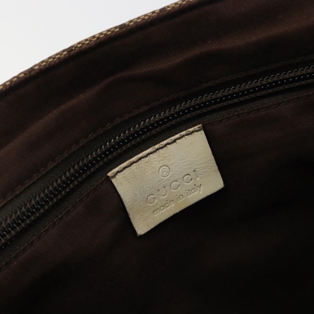 GUCCI GG Canvas Shoulder Bag Beige Silver 145859 Auth gh2186