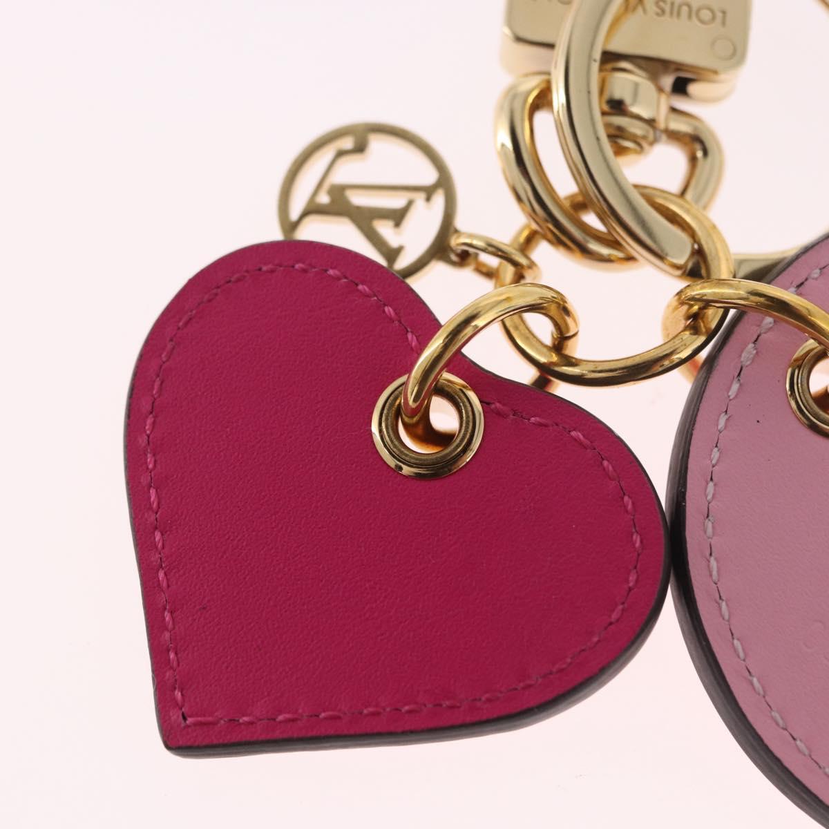 LOUIS VUITTON Vernis Porte Cles Valentine Heart Charm Pink M00268 Auth gh2188M
