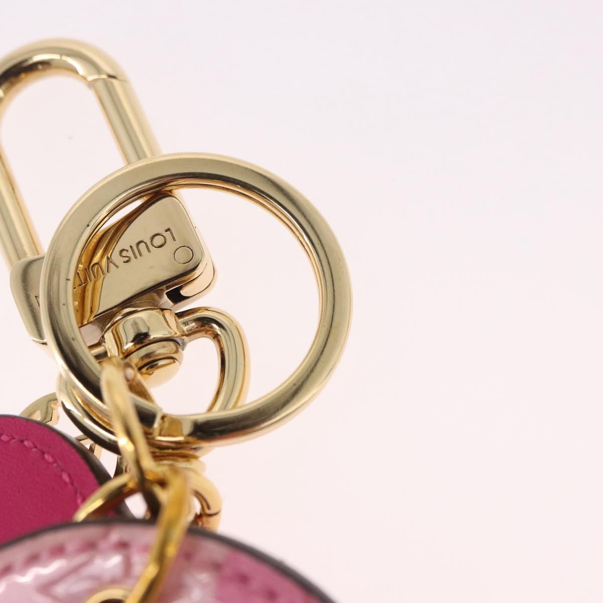 LOUIS VUITTON Vernis Porte Cles Valentine Heart Charm Pink M00268 Auth gh2188M