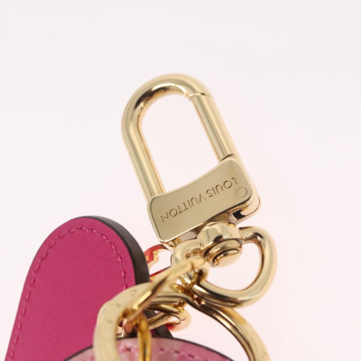 LOUIS VUITTON Vernis Porte Cles Valentine Heart Charm Pink M00268 Auth gh2188M
