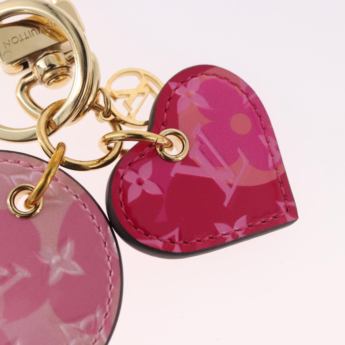LOUIS VUITTON Vernis Porte Cles Valentine Heart Charm Pink M00268 Auth gh2188M