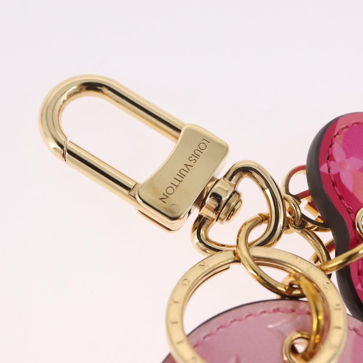 LOUIS VUITTON Vernis Porte Cles Valentine Heart Charm Pink M00268 Auth gh2188M
